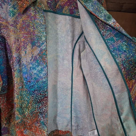 Coldwater Creek Multicolor Abstract Print Jacket  SZ Large - Picture 8 of 8